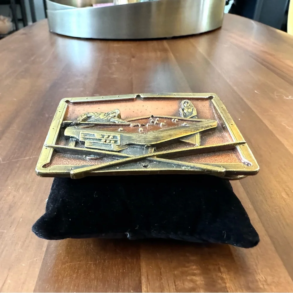 Vintage Bergamot Brassworks Pool Table Buckle